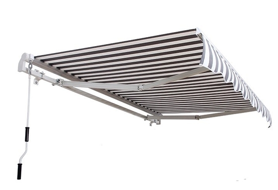 Polímero de poliéster con brazo plegable, toldo retráctil para uso manual en terrazas y resistente a los rayos UV
