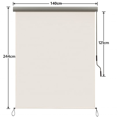 Balcón Protección solar y de la privacidad Mecanismo de manivela de mano Vertical Roller Blind exterior