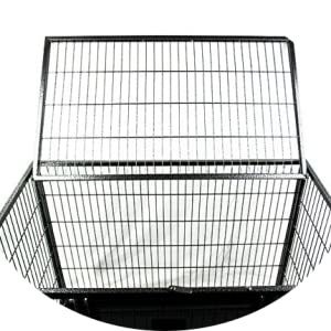 Perros grandes Perreras y cajas de metal pesado con cuatro ruedas en negro sólido