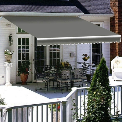 Apoyo de pared 3x2m Retráctil Manual Telón Puerta de ventana Sombra de sol Canopy con accesorios y manija de manivela