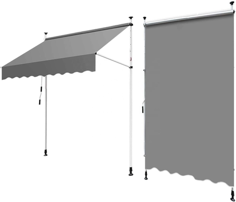 Tejido de poliéster para balcones con techo gris y tratamiento anti-UV