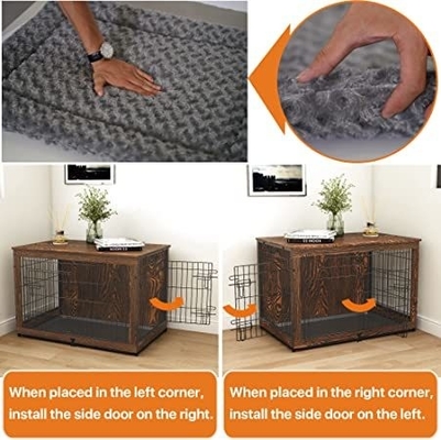 Cajas de perros de madera de doble puerta de estilo moderno 81*55*67cm para muebles decorativos para el hogar