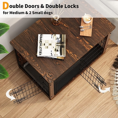 Cajas de perros de madera de doble puerta de estilo moderno 81*55*67cm para muebles decorativos para el hogar