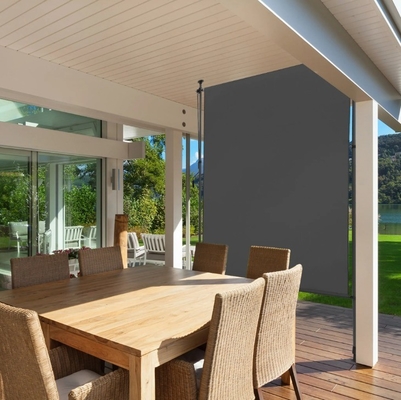 Área exterior de vela de poliéster de 120 x 270 cm con toldo vertical opaco extensible con manivela de mano