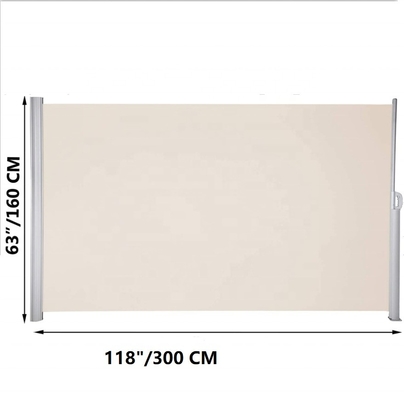 Pantalla de aluminio extensible para el balcón, patio y jardín 160*300cm