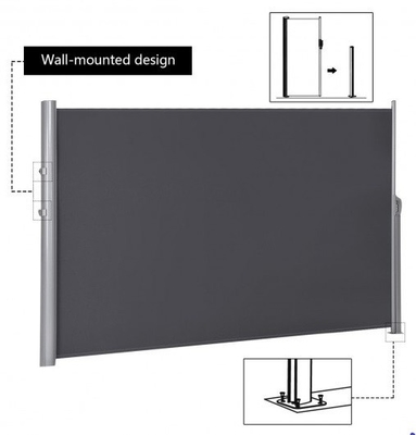 Techo lateral de aluminio extensible para patio para jardín Divididor de privacidad 300cm de longitud