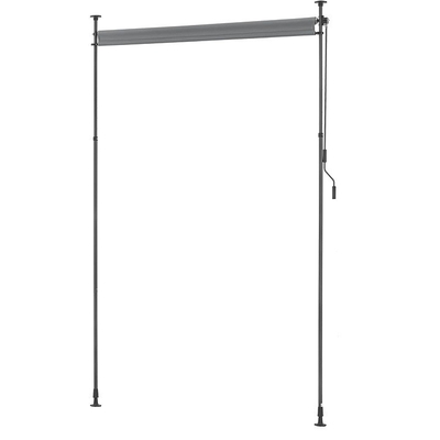 Toldo vertical recubierto en polvo de 150*270cm para protección solar y pantalla de privacidad en gris oscuro