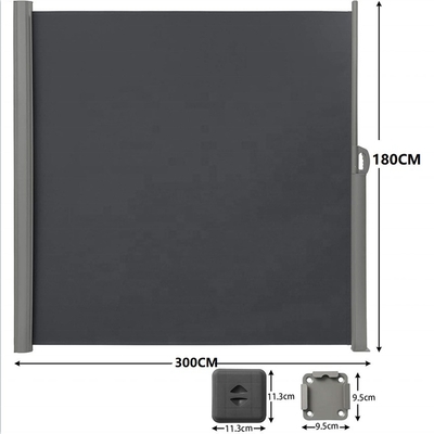 Material de vela Poliéster Toldo lateral retráctil para pantalla de privacidad al aire libre 63&quot; x 118