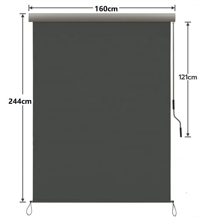 Protección contra los rayos UV de los telones de goteo con caja de manivela manual para telones verticales de balcón y patio