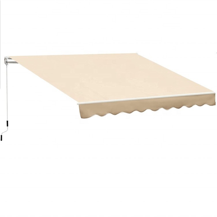 Tiendas de cortinas de balcón con manija de manivela manual y acabado de vela recubierta en PU