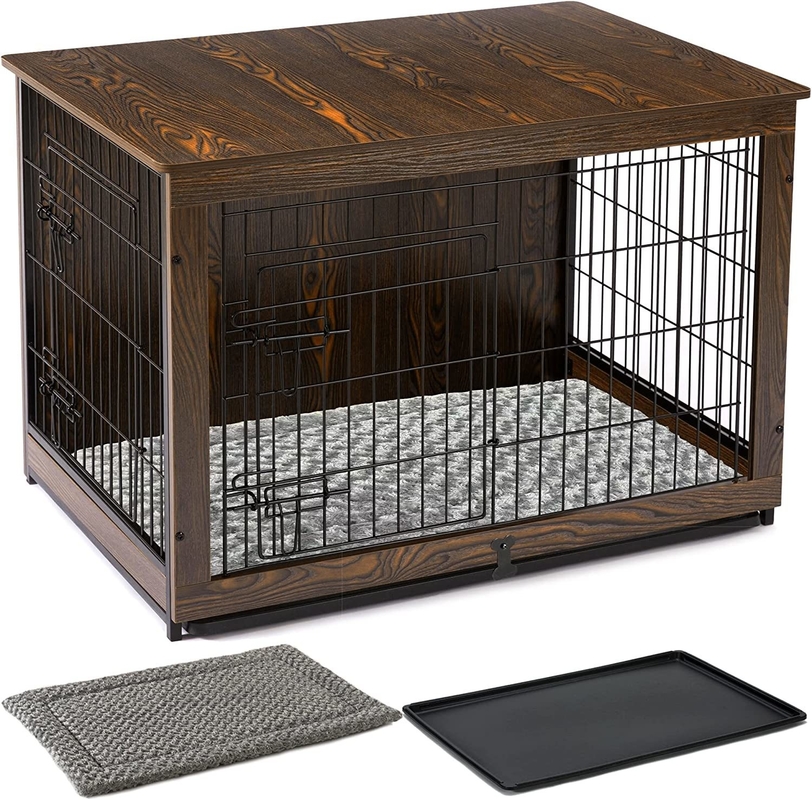 Cajas de perros de madera de doble puerta de estilo moderno 81*55*67cm para muebles decorativos para el hogar