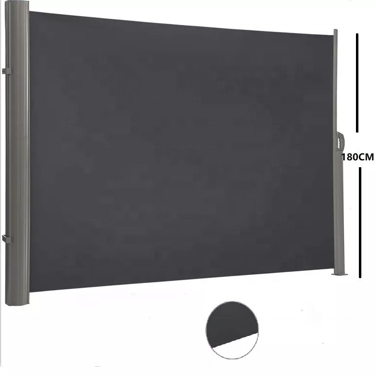 Carcasa de aluminio retráctil y soporte para sombrillas laterales de tejido de poliéster de 160*300 cm