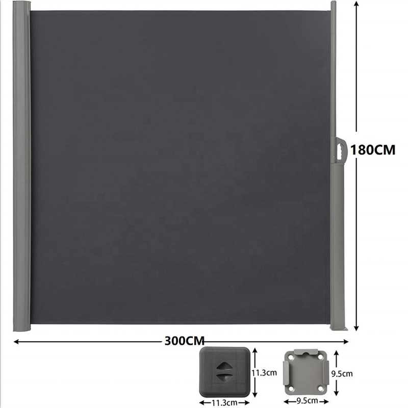 Material de vela Poliéster Toldo lateral retráctil para pantalla de privacidad al aire libre 63&quot; x 118